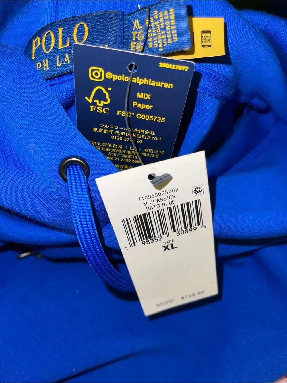 NWT Polo by Ralph Lauren Men’s XL Hoodie